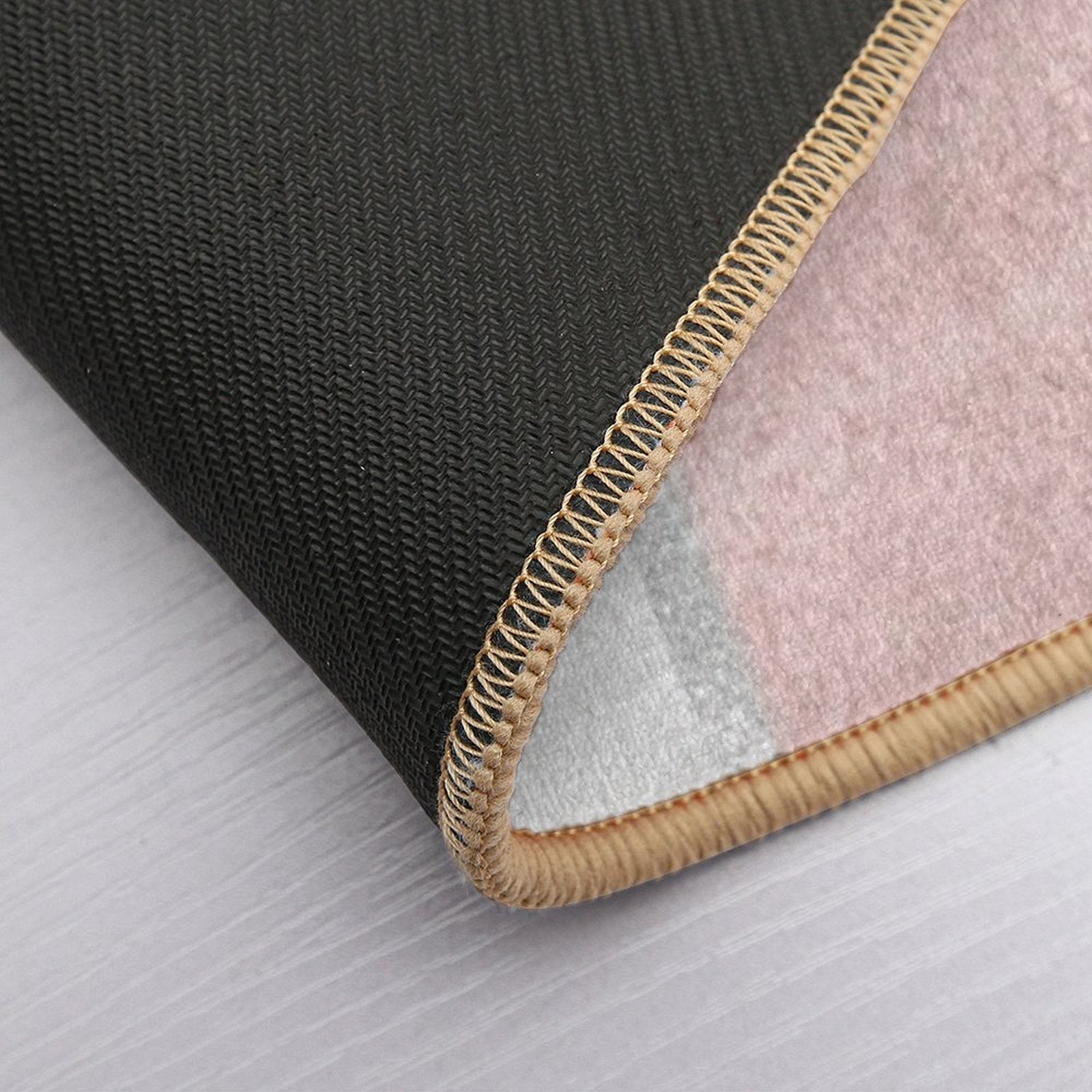 Pink, Silver And Black Geometric Design  Absorbent Bath Mat