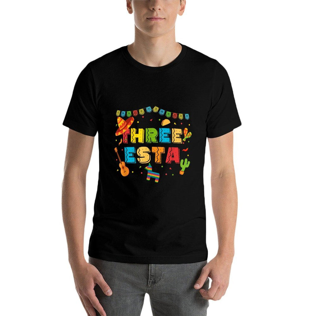 Mexican Theme 3rd Birthday 3 Year Old Kids Three Esta Bday  Tagless Design T-Shirt