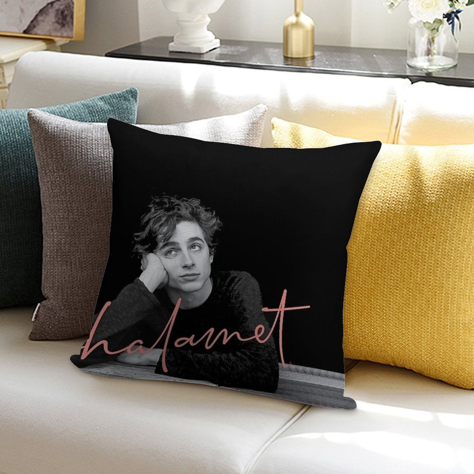 Chalamet Awesome Merch Of Timothee Chalamet Soft Decorative Cover Throw Pillow