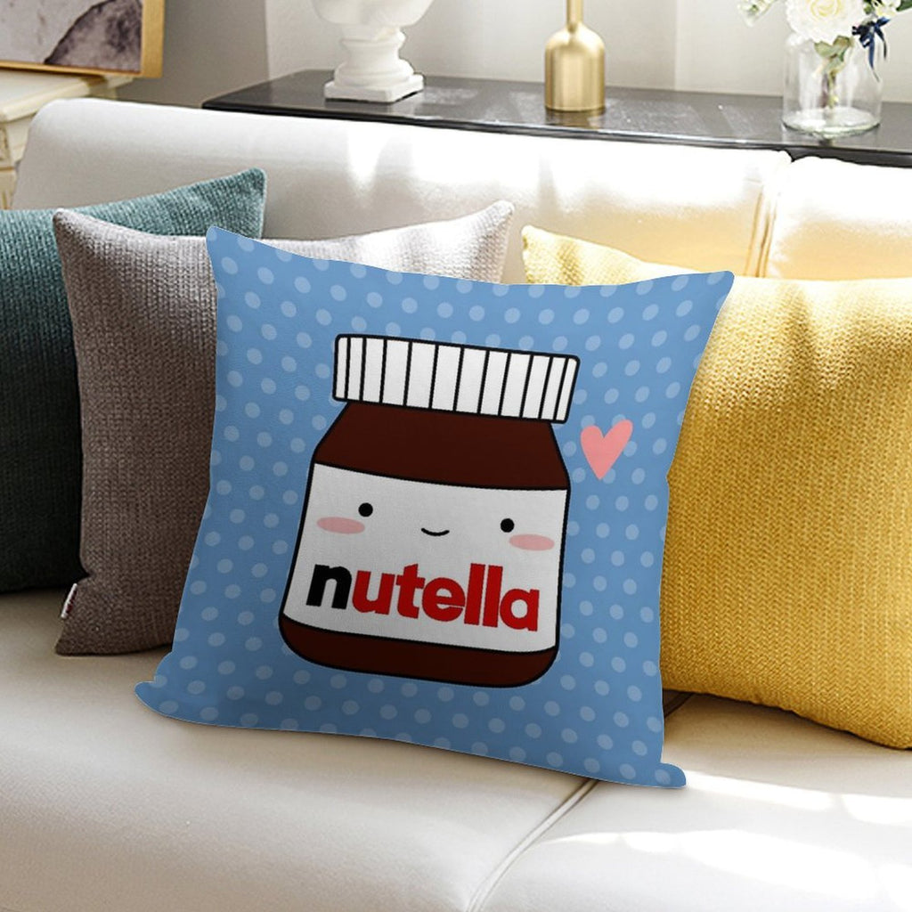 Cute Nutella Jar Soft Reinforced Edging Throw Pillow