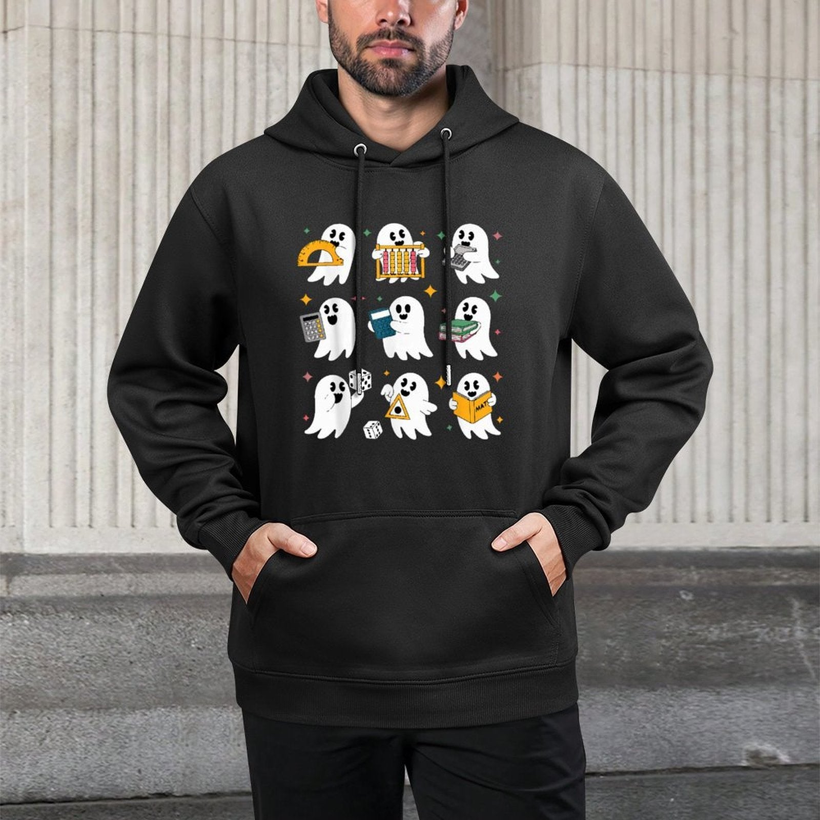 Math Halloween Spooks Math Lovers Men Women Math Halloween Medium-Weight Fabric Hoodie