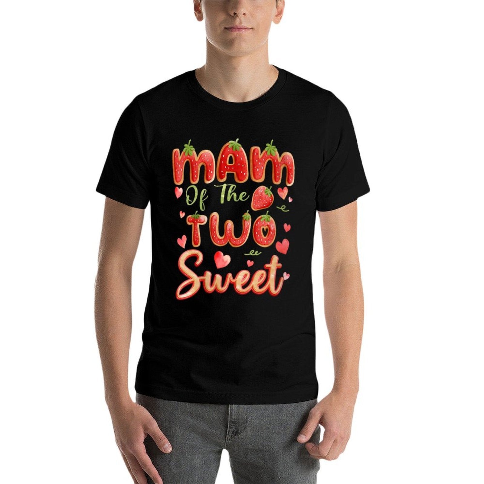 Womens MAM Of The Two Sweet Second Birthday Girl Strawberry  Relaxed-fit T-Shirt