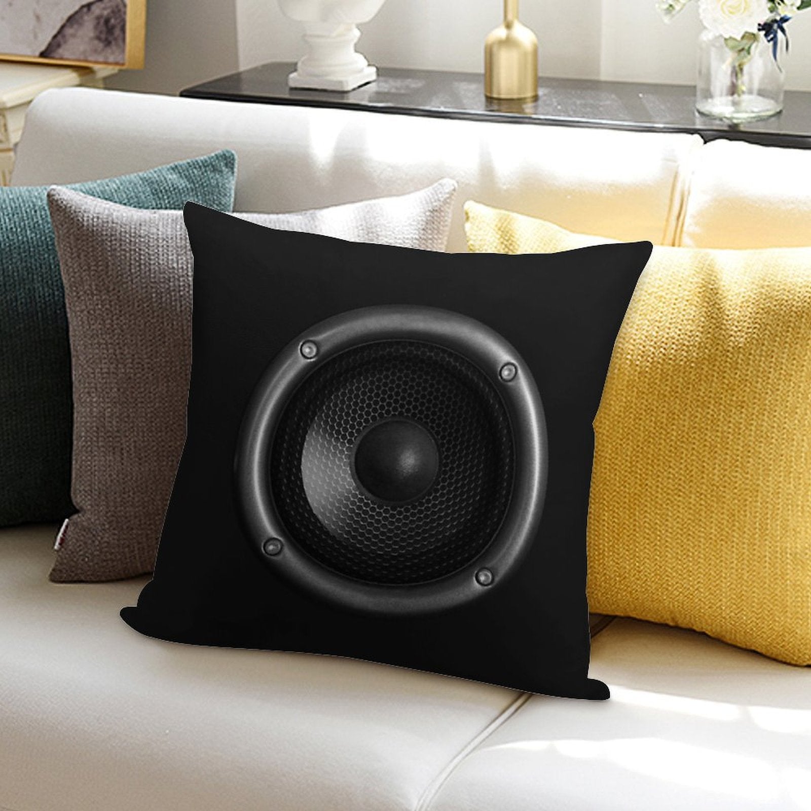Music Speaker Soft High-Density Material Throw Pillow