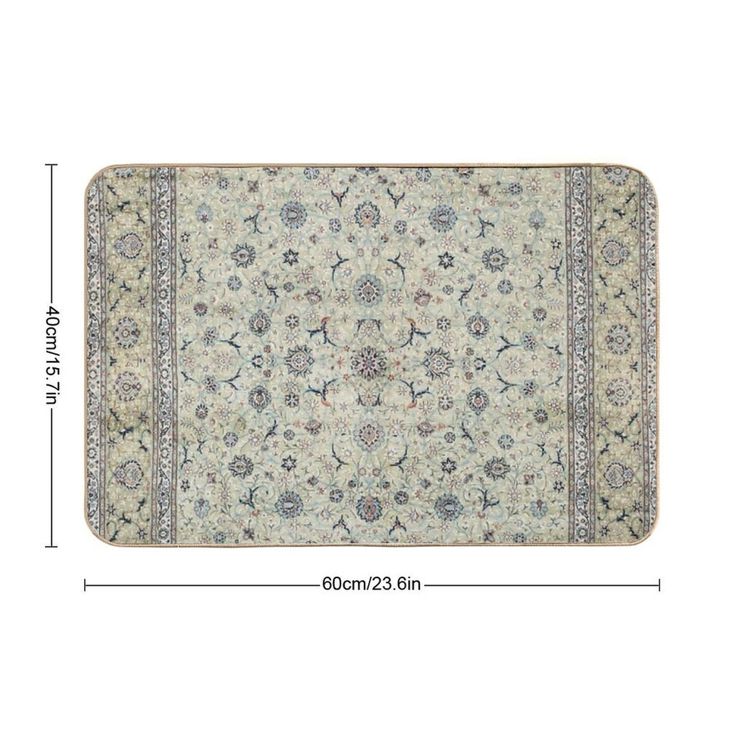 Kashan Isfahan Persian Carpet Print Durable Bath Mat