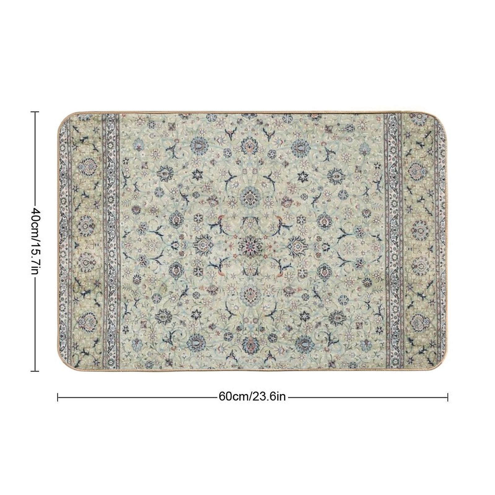 Kashan Isfahan Persian Carpet Print Durable Bath Mat