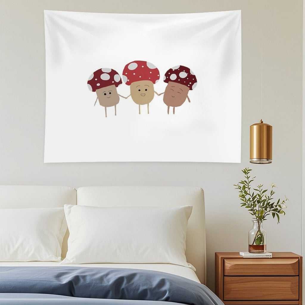 Happy Mushroom Trio Tapestry
