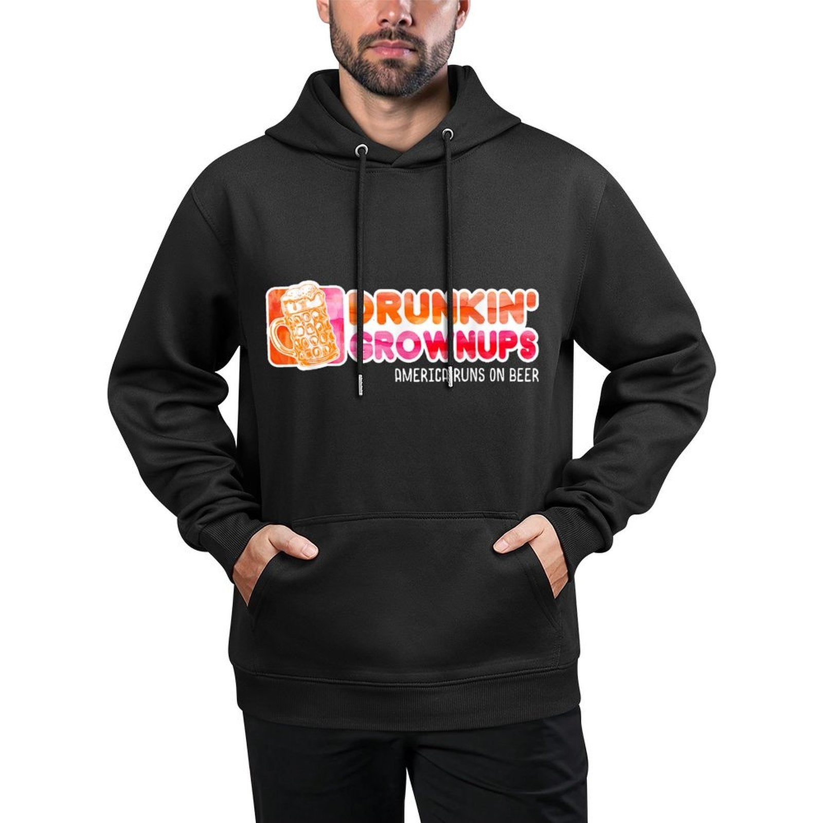 Drunken Grownups American Dad Run On Beer Funny Customizable Surface Hoodie