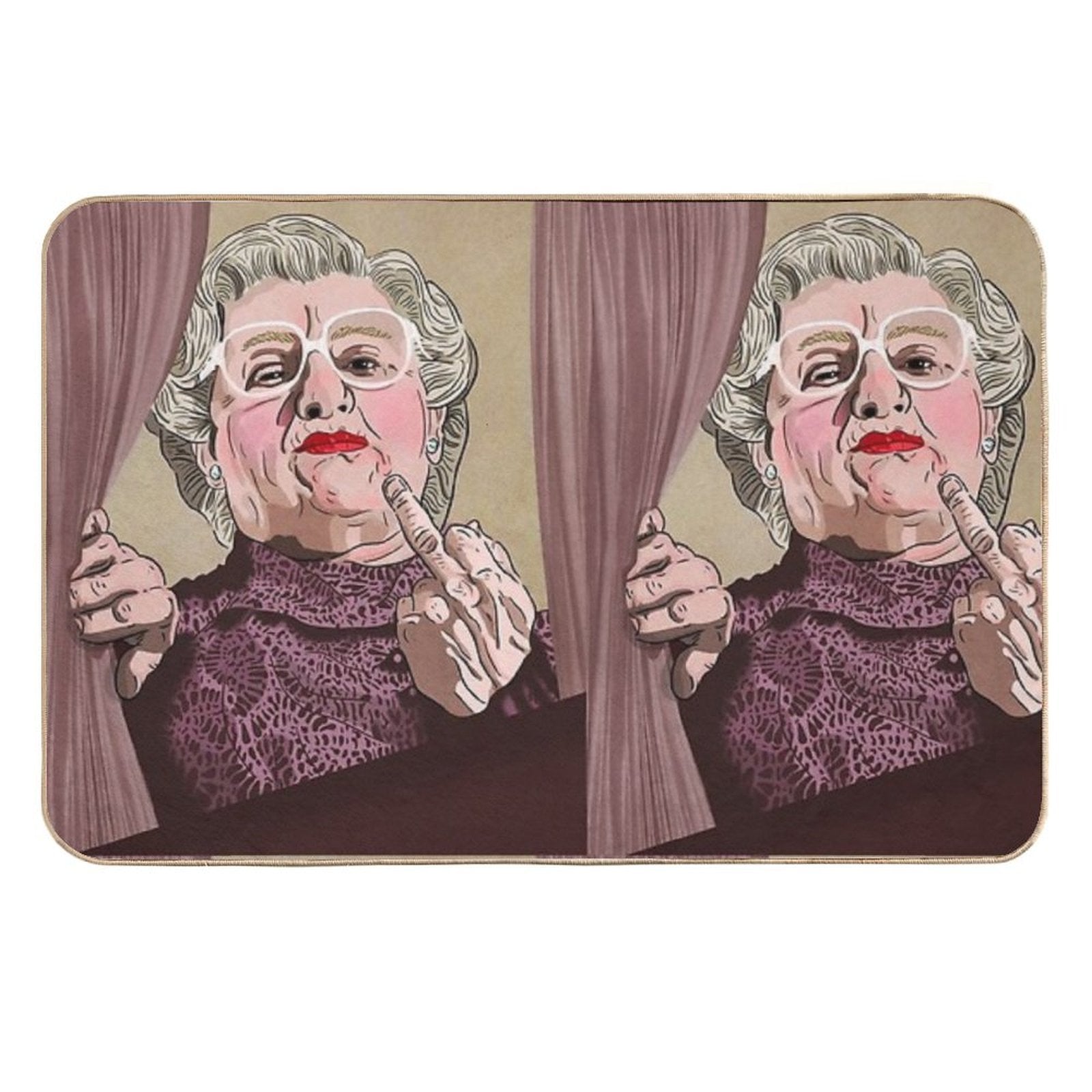 Mrs Doubtfire Middle Finger - Illustration - Robin Williams - Film  Multi-Purpose Bath Mat