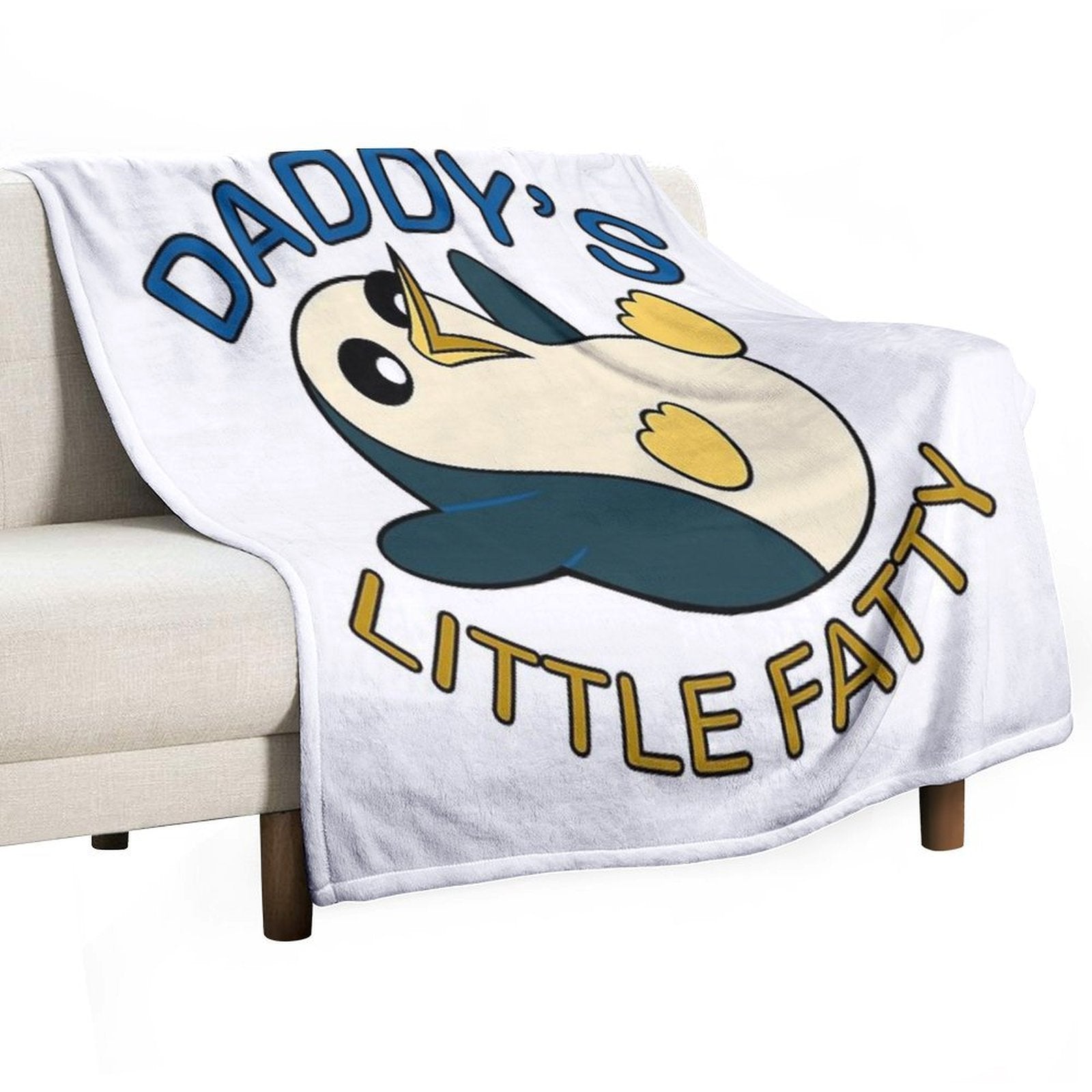 Daddy's Little Fatty - Gunter Adventure Time Plush Throw Blanket