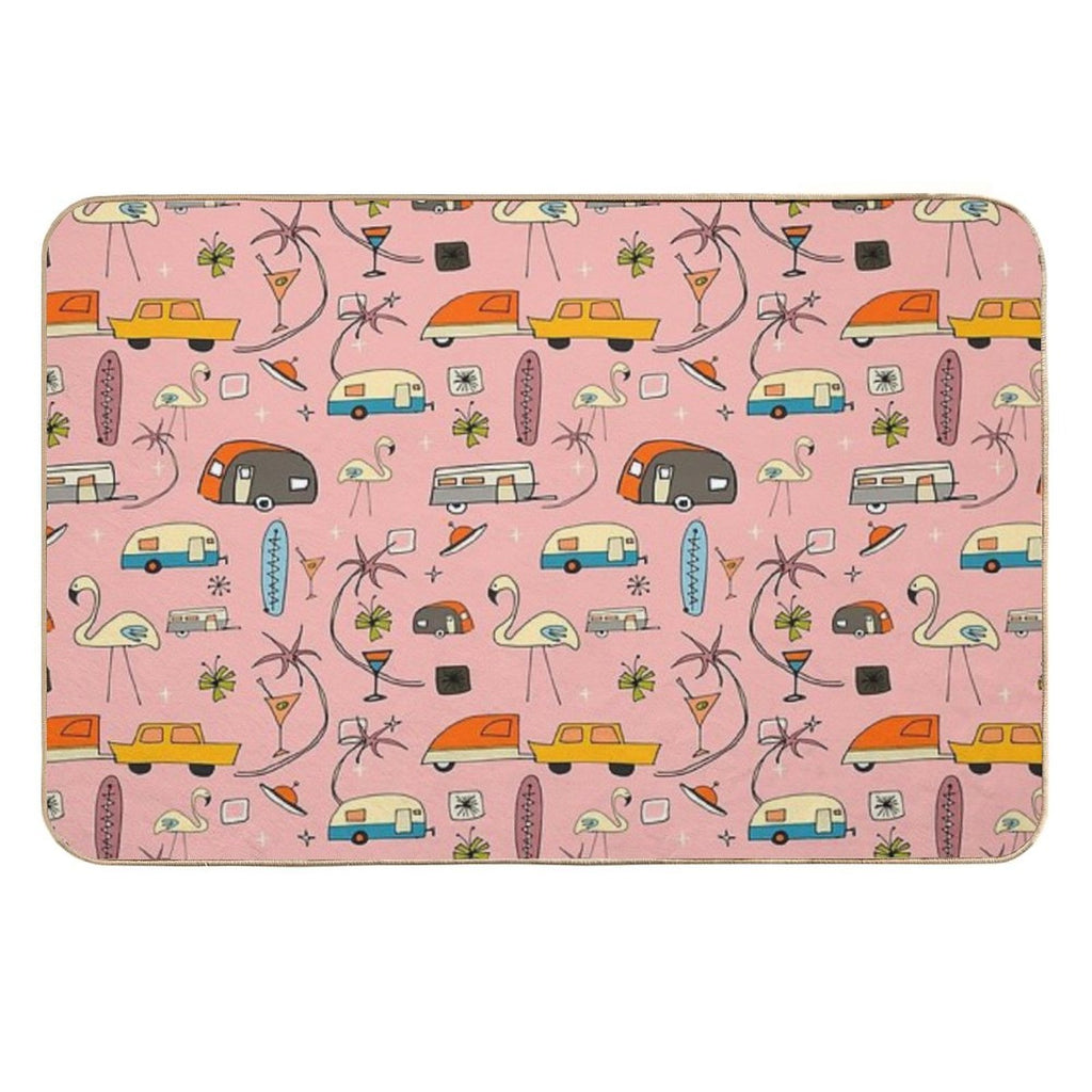 Vintage Kitsch Pink #midcentury  Absorbent Bath Mat