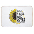 Just A Girl Who Loves Sunflowers  Slip-Resistant Bath Mat
