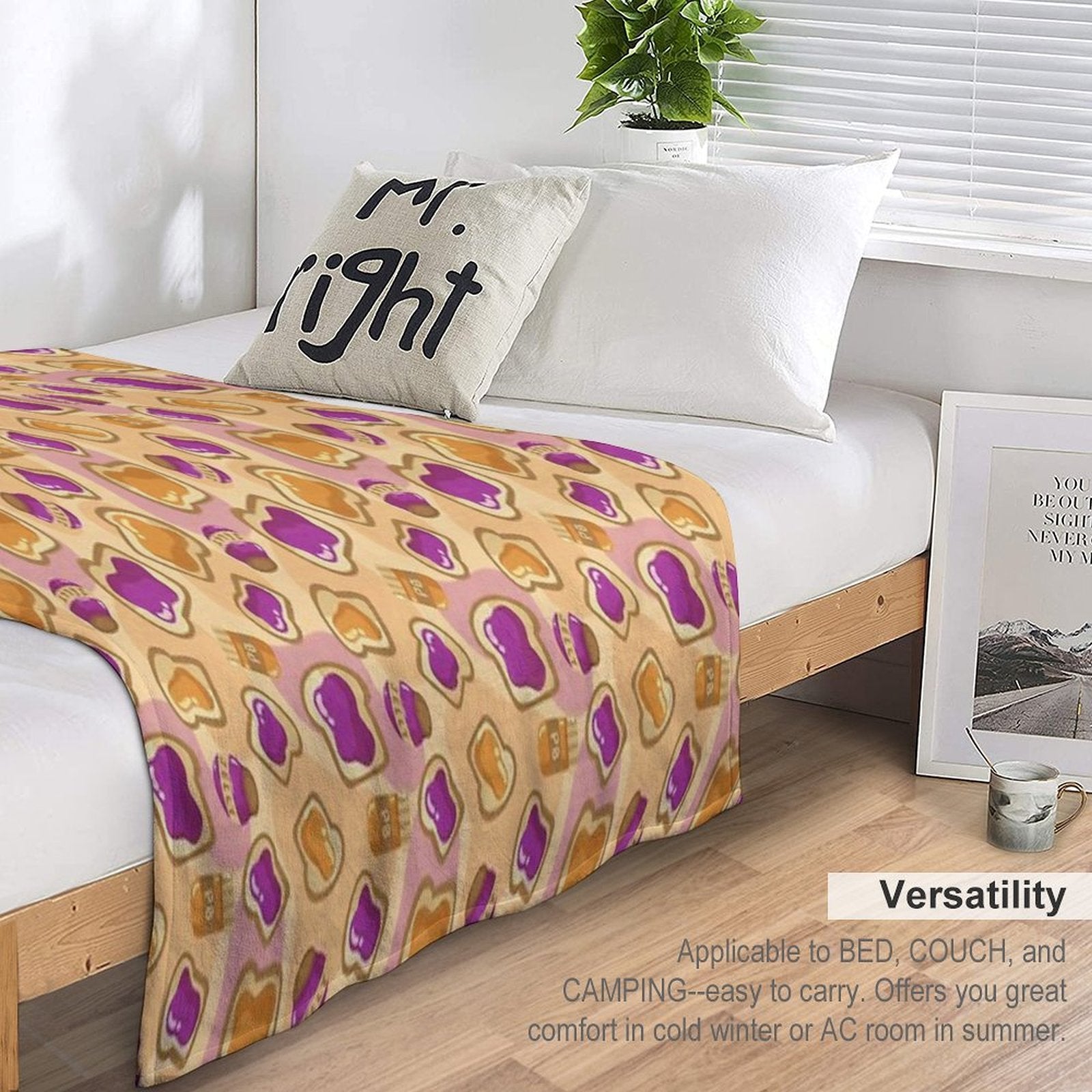Peanut Butter & Jelly Sustainable Throw Blanket