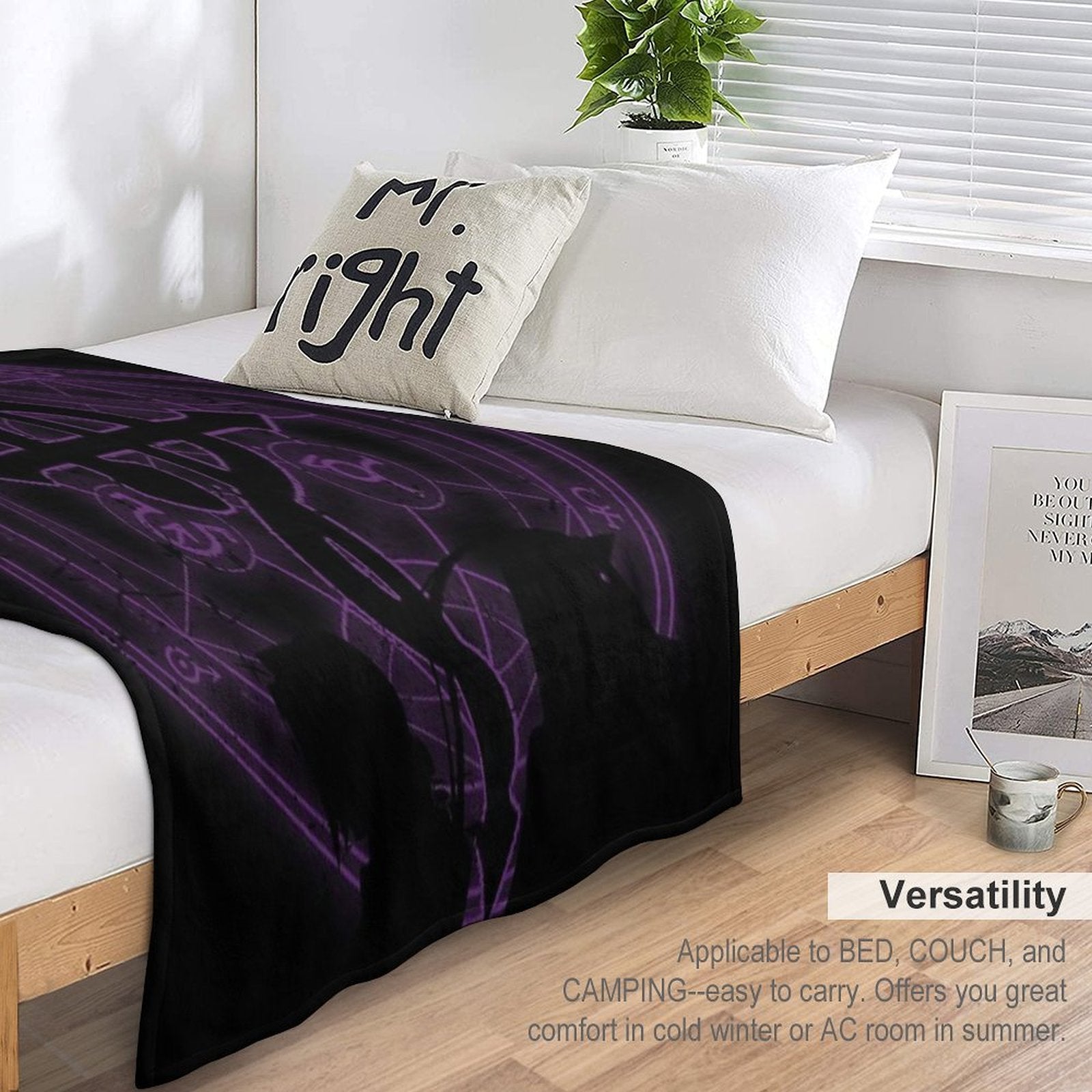 Purple Fullmetal Travel-friendly Throw Blanket