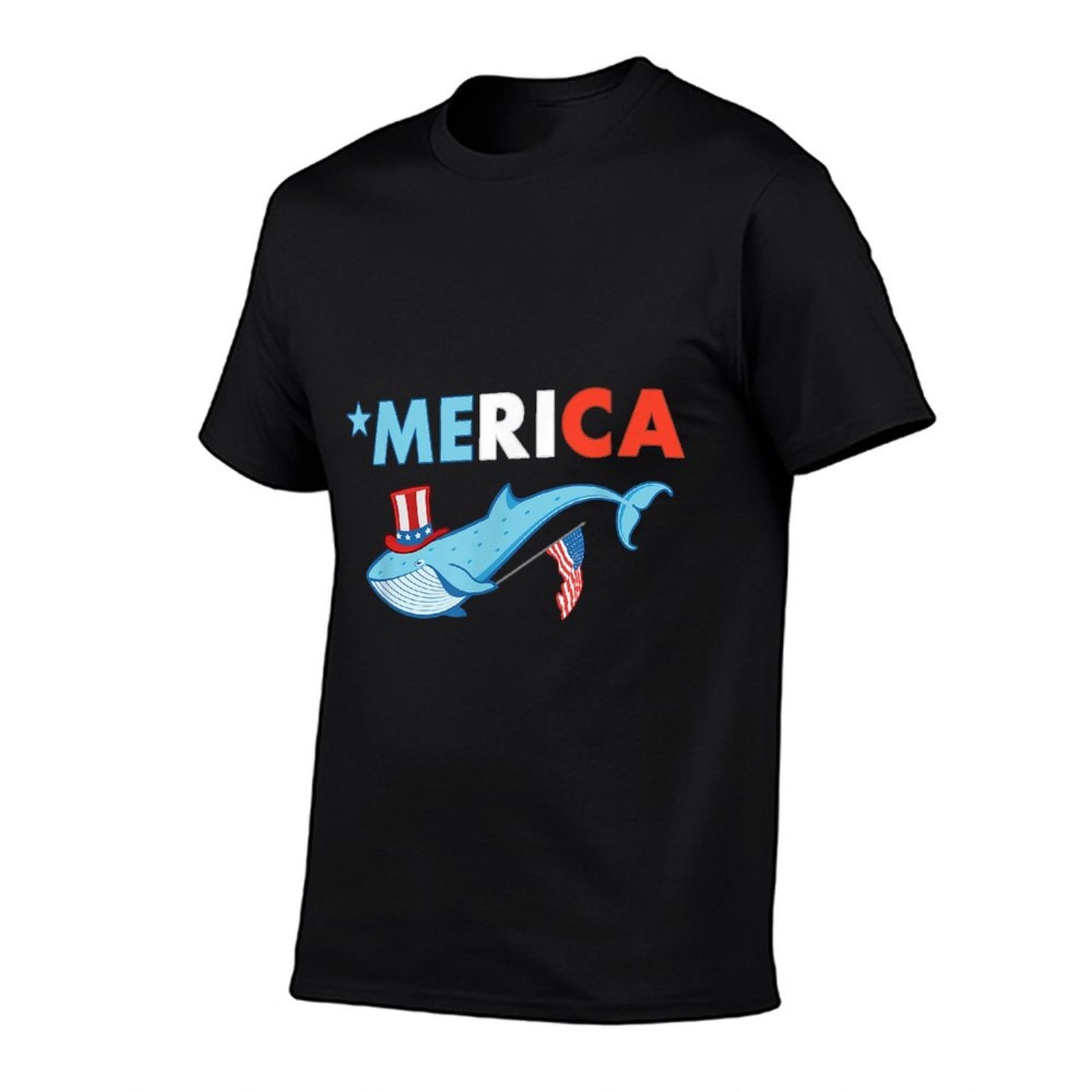 July 4th Whale, Patriotic Ocean Animal Gift  Wrinkle-resistant T-Shirt