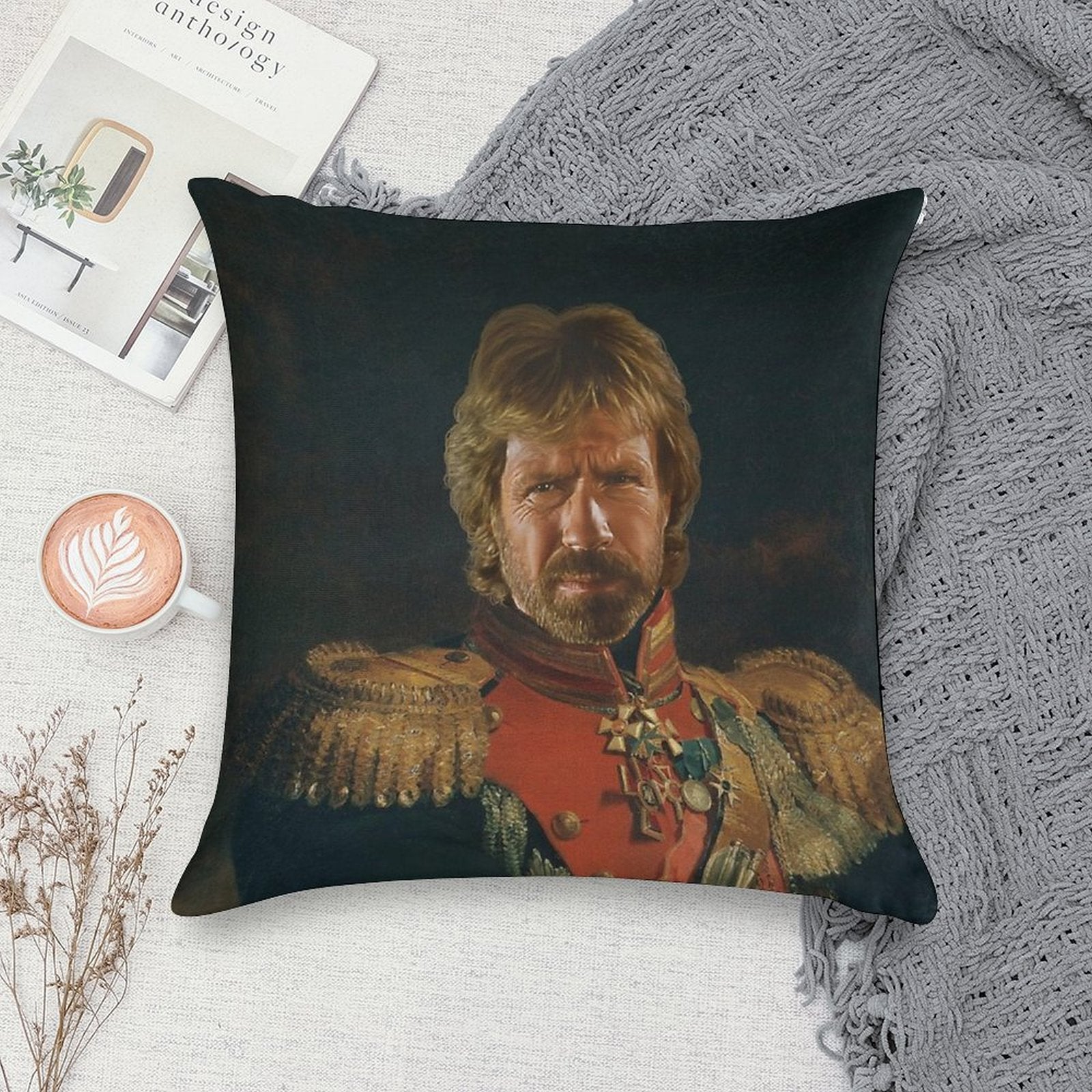 Chuck Norris - Replaceface Soft Easy Maintenance Throw Pillow