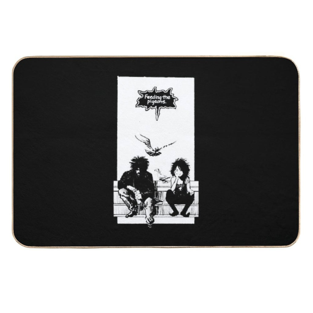 Retro Vintage Feeding The Pigeons Retro Wave  Rapid-Drying Bath Mat