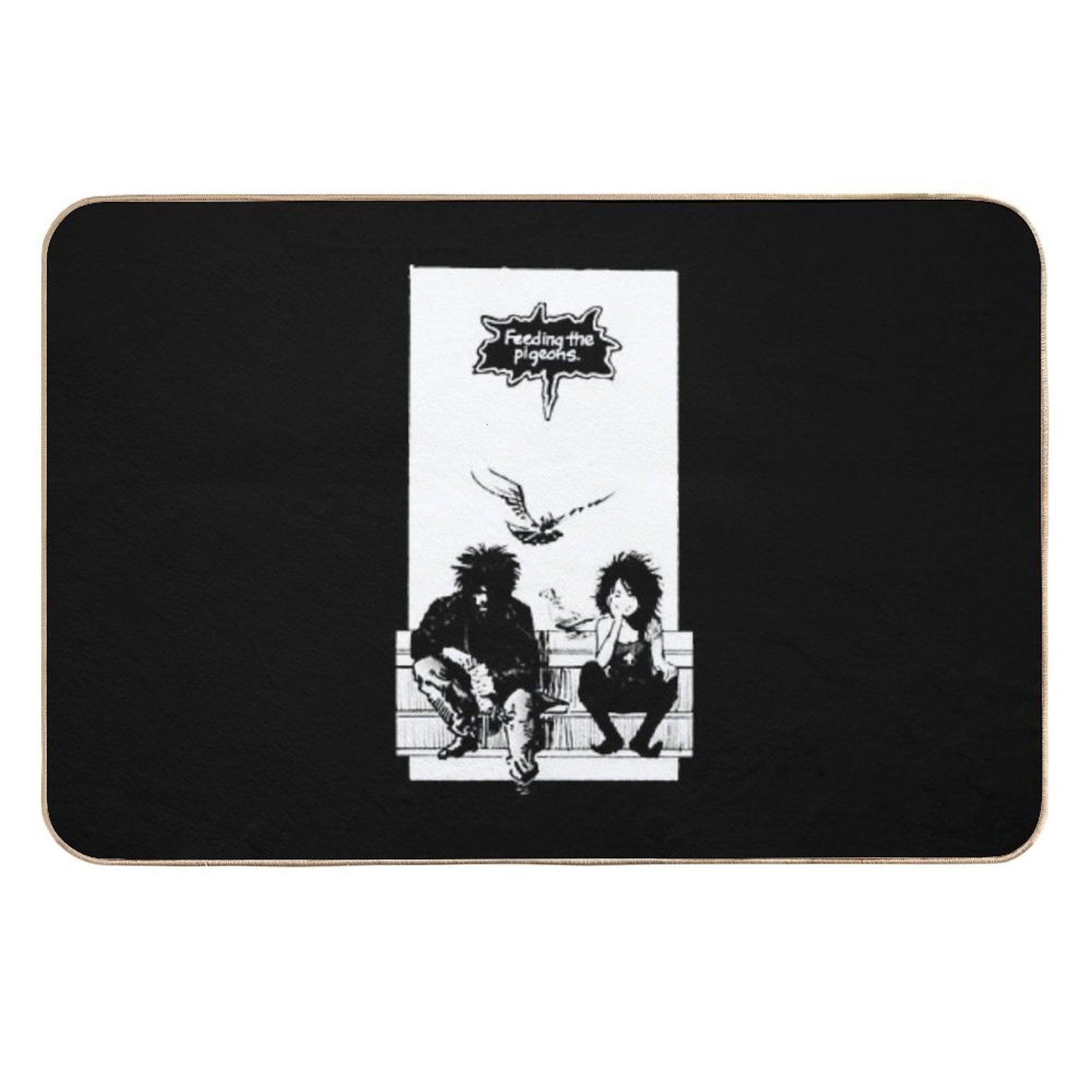 Retro Vintage Feeding The Pigeons Retro Wave  Rapid-Drying Bath Mat