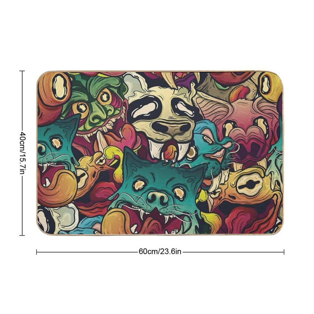 Animal Chaos  Fade-Resistant Bath Mat