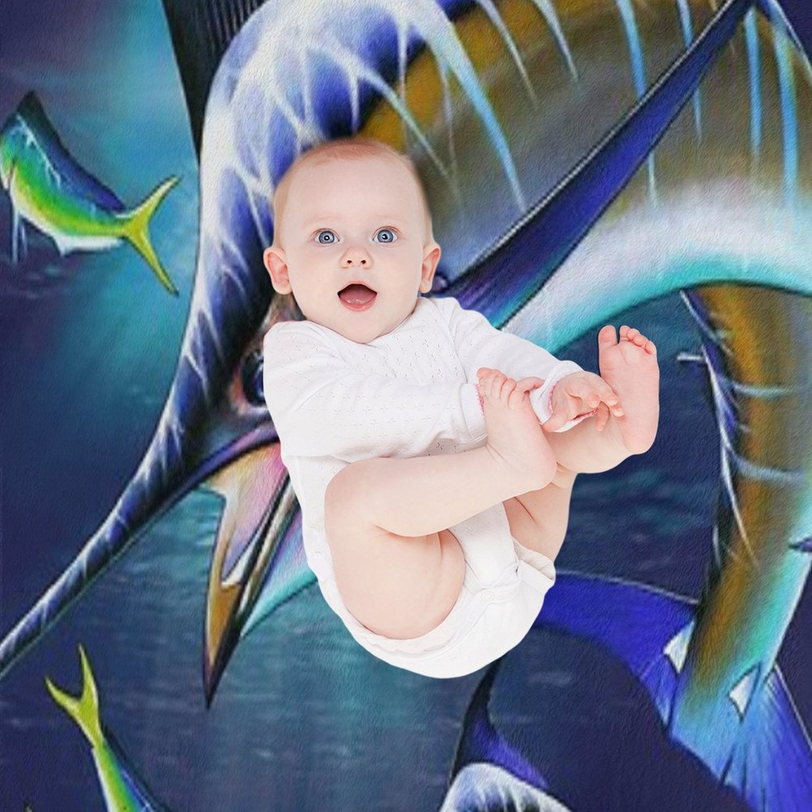 Marlin And Mahi Mahi Premium Throw Blanket