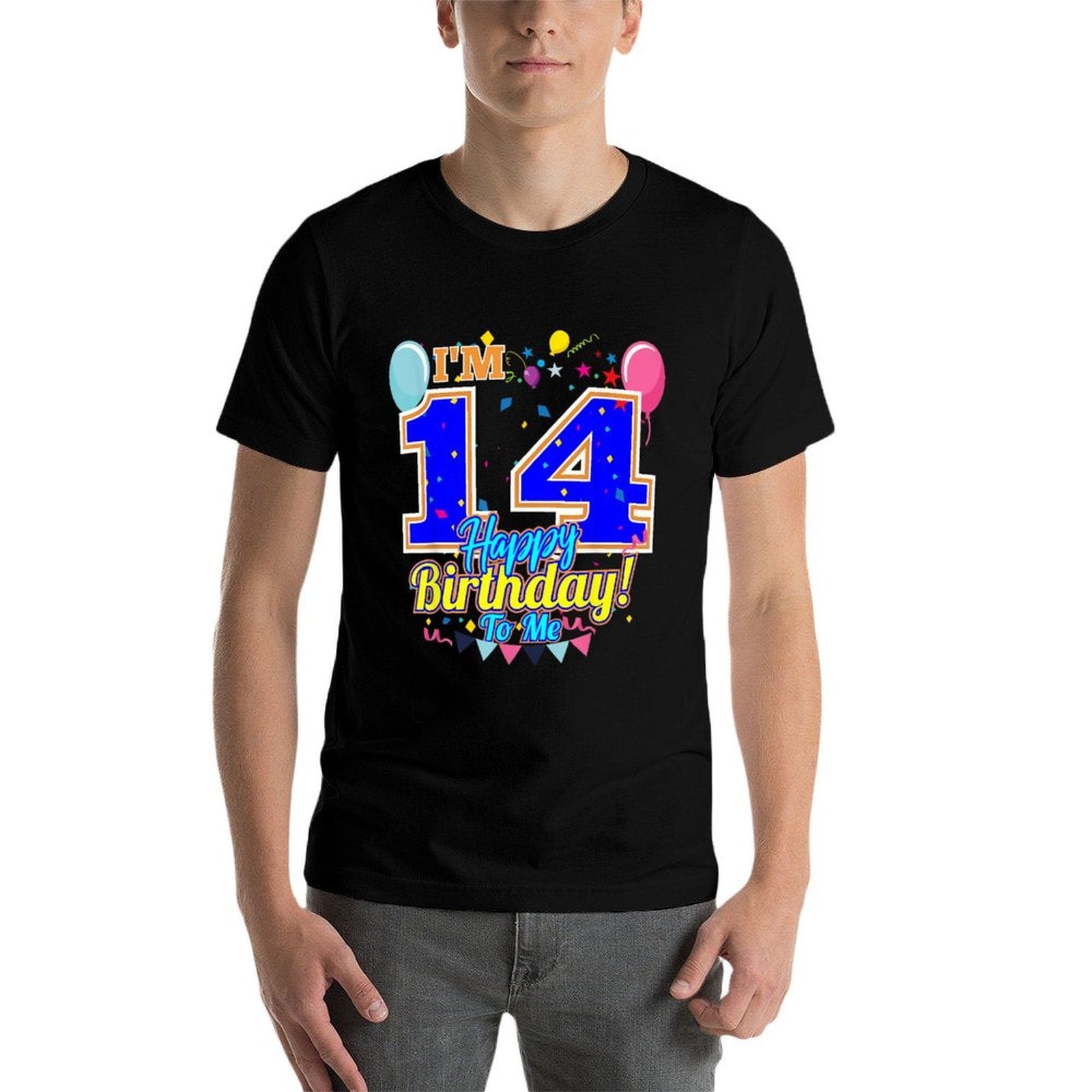 I'm 14 Years Old Happy Birthday to Me 14th Birthday  Rolled Sleeves T-Shirt