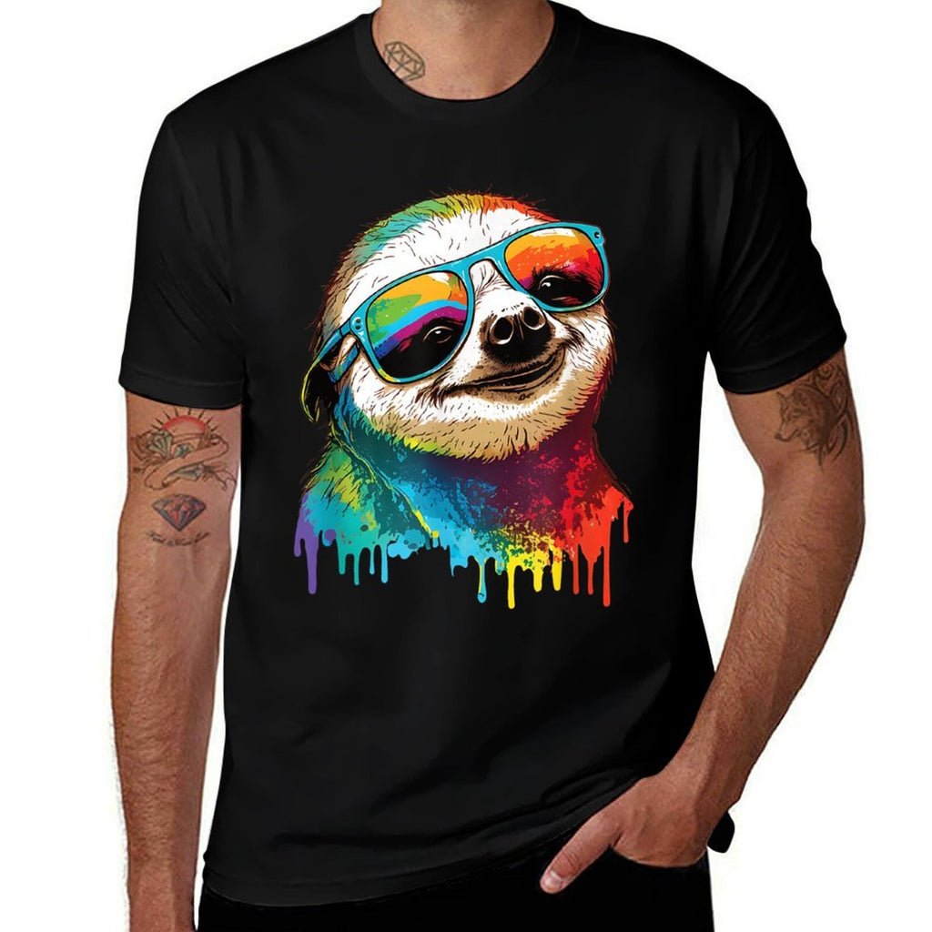 Sloth Colorful Sloth Outfit Mens Sloth Lover  Durable T-Shirt