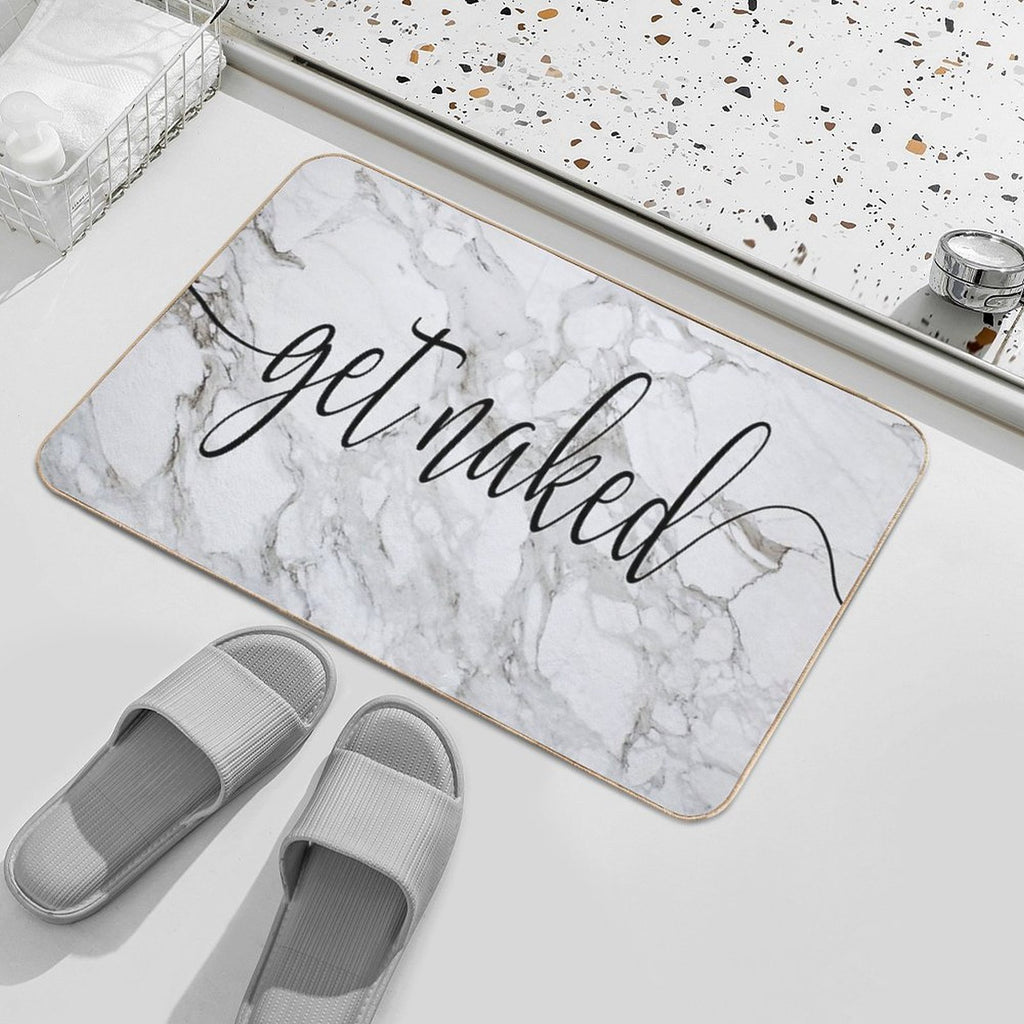 Get Naked Grey Marble Minimalist Design  Versatile Bath Mat