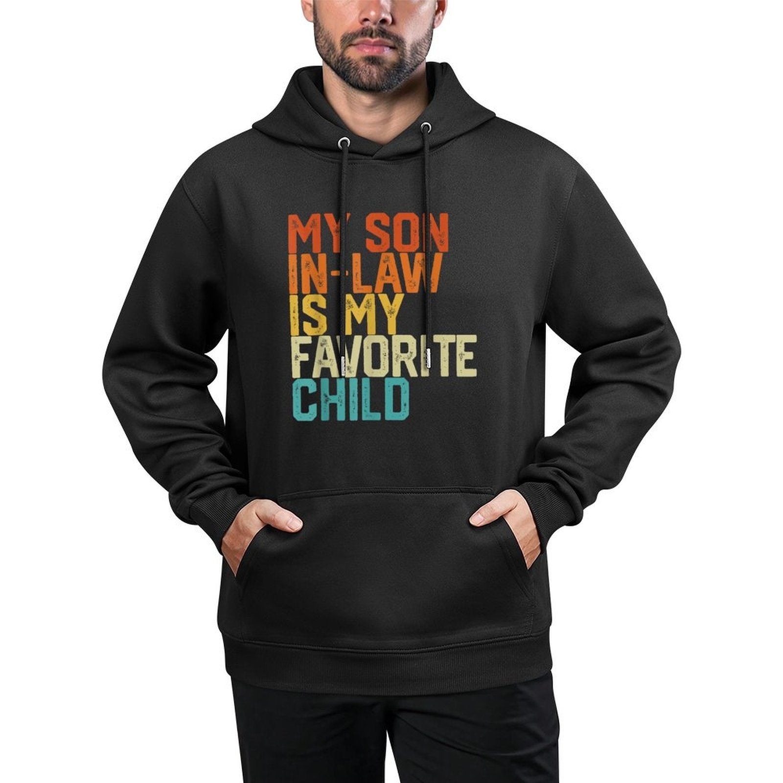My Son In Law Is My Favorite Child Funny Retro Vintage Kangaroo Pocket Hoodie