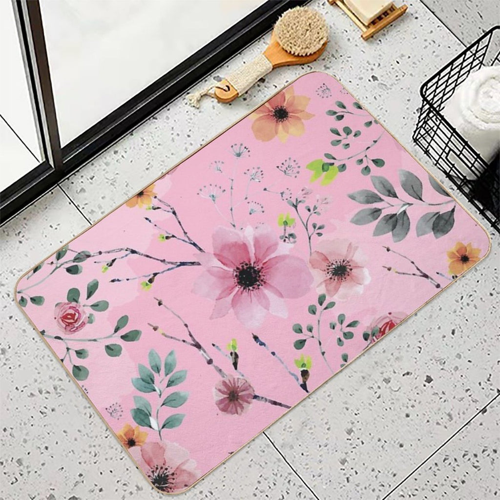 Watercolor Flowers XIII (different Flowers)  Multi-Purpose Bath Mat