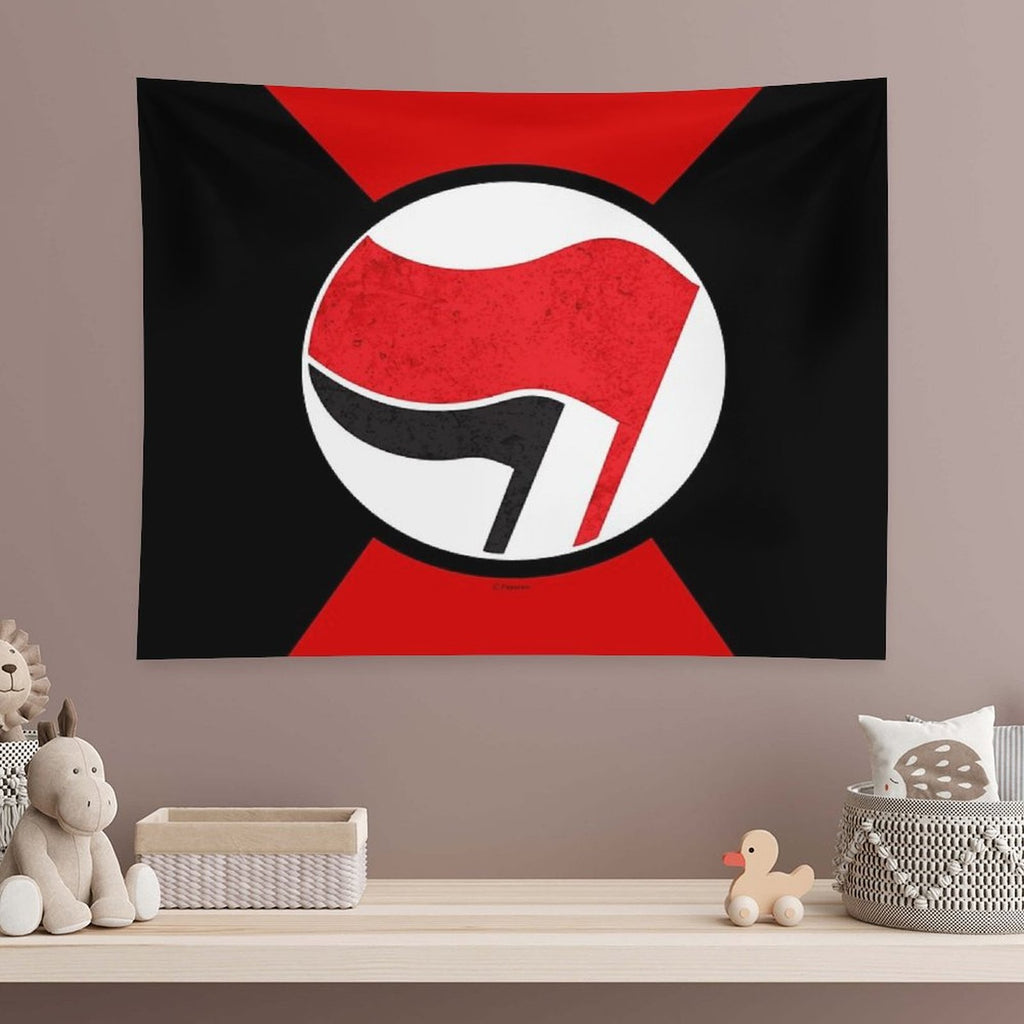 ANTI FASCIST LOGO Tapestry