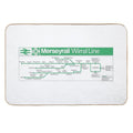 Merseyrail Wirral Line Carriage Map 1978  Dirt-Trapping Bath Mat
