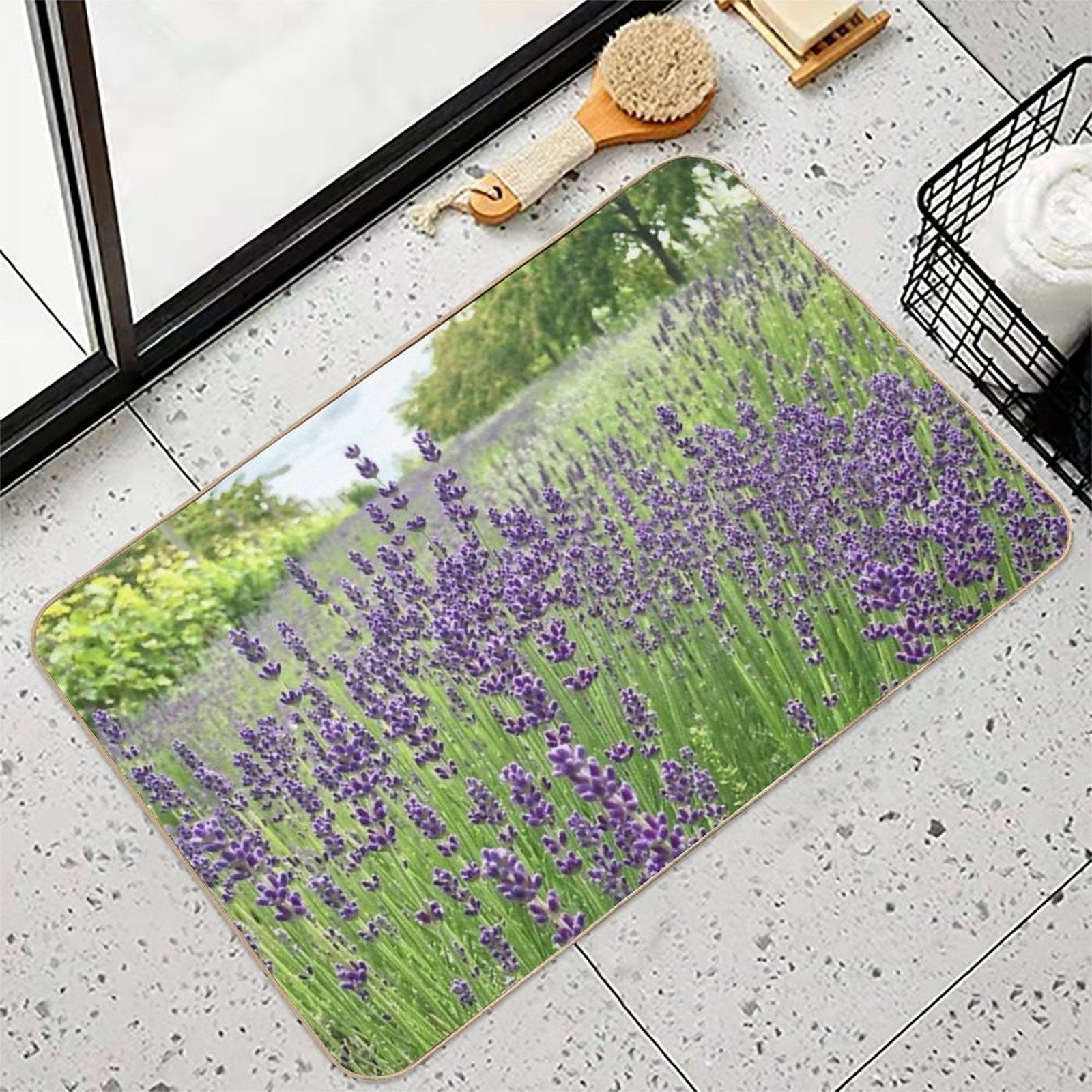 Lovely Lavender Fields  Dirt-Trapping Bath Mat
