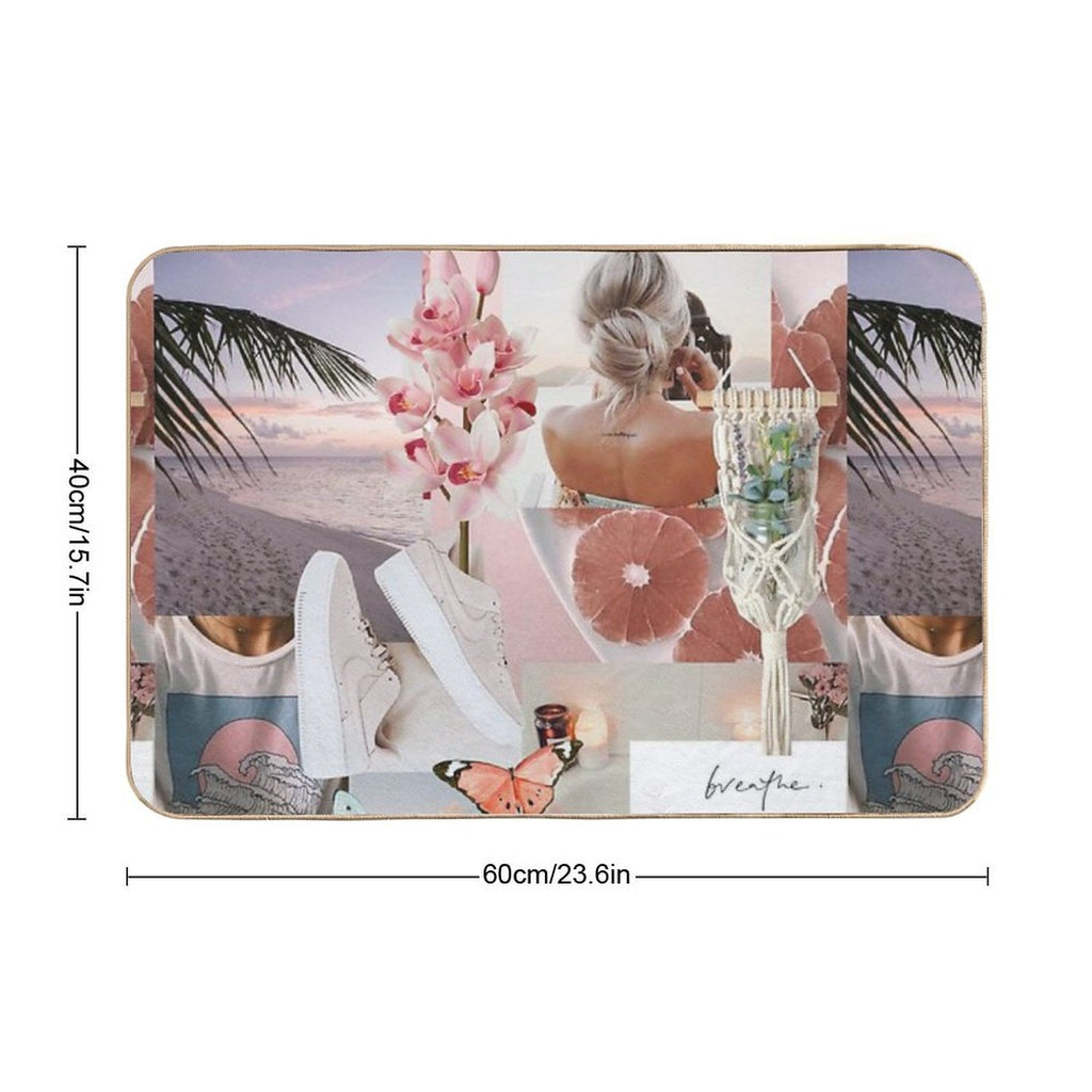Pale Pink Bath  Easy To Clean Bath Mat