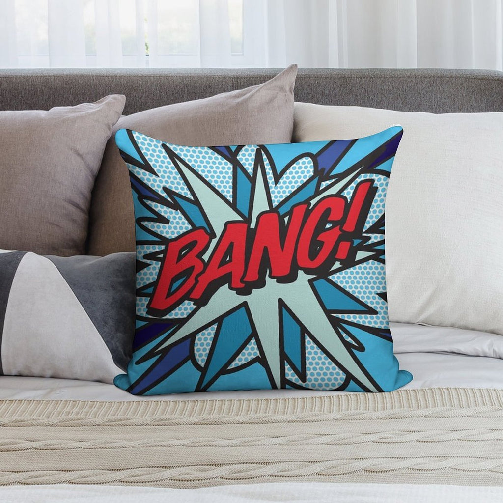 BANG Comic Book Pop Art Modern Fun Graphic Soft Decorative Cover Throw Pillow