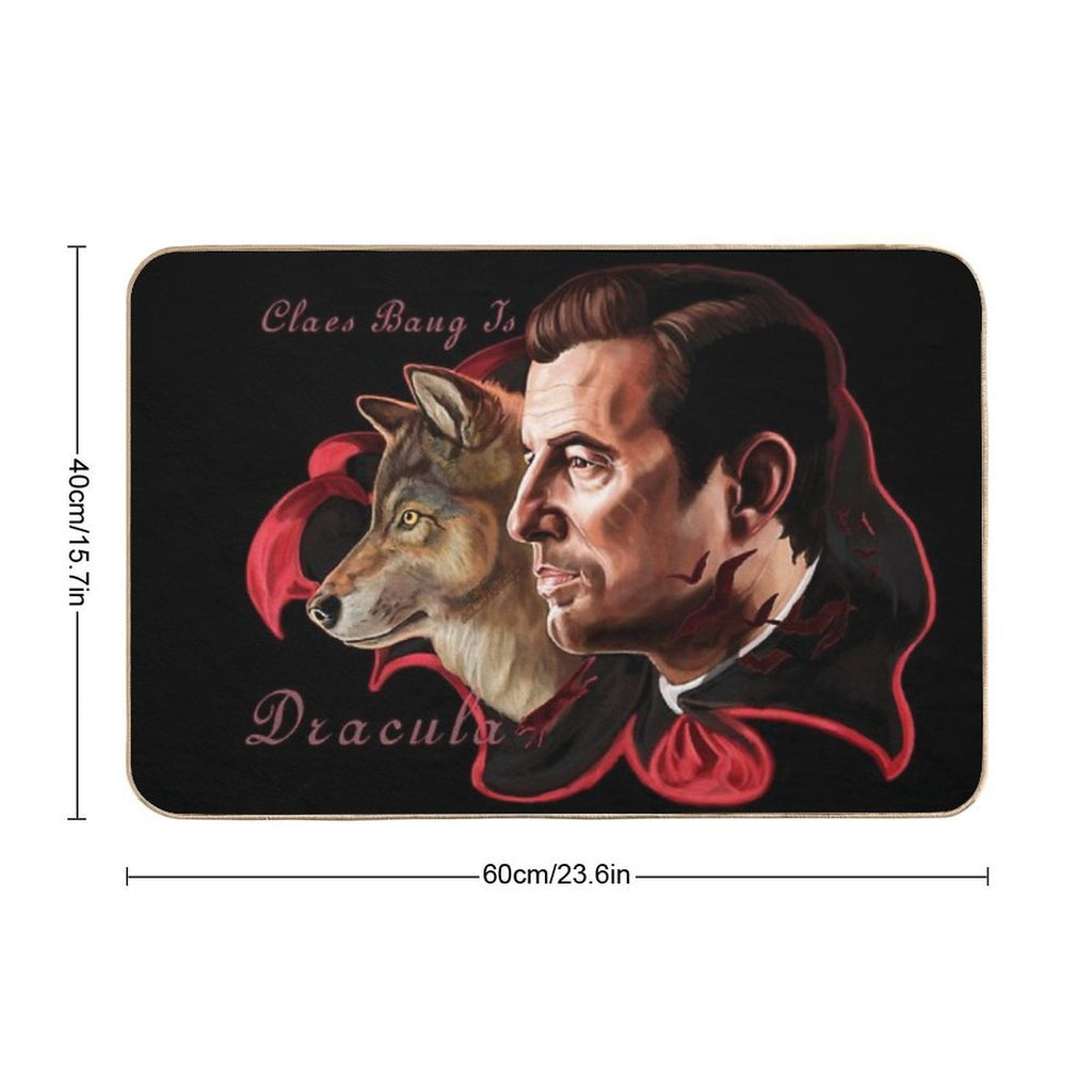 Claes Bang Dracula Wolf Painting  Stain-Proof Bath Mat