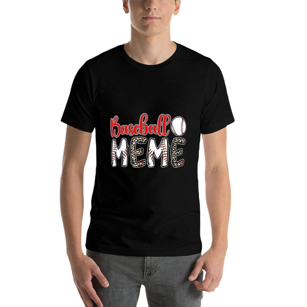 Proud Baseball Meme For Mother's Day Women's Baseball Meme Grandma Black Cotton 60 Polyester 40 Short Sleeve  Odor-resistant T-Shirt