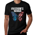 Womens Freedom's Wings Patriotic Butterfly 4th Of July American  Easy-care T-Shirt