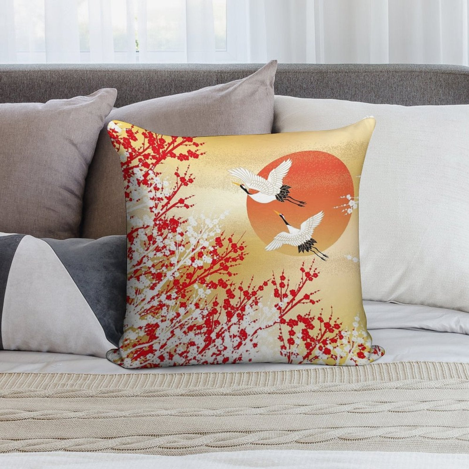 Japan 2 Soft Shrink-Resistant Throw Pillow
