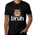 Capybara Bruh Funny Capy Meme Rodent Men Boys Kids Women Comfortable T-Shirt