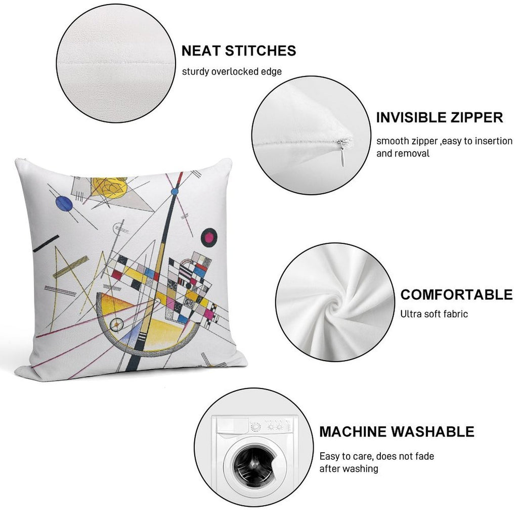 Wassily Kandinsky Delicate Tension Soft Gift Ready Throw Pillow