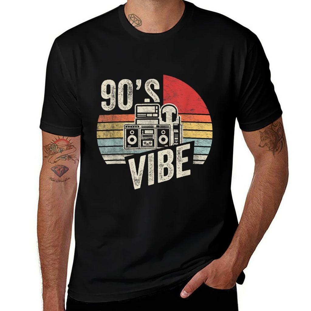Vintage Retro Party Nineties 90s Vibe 1990s Music 90s  Easy-care T-Shirt