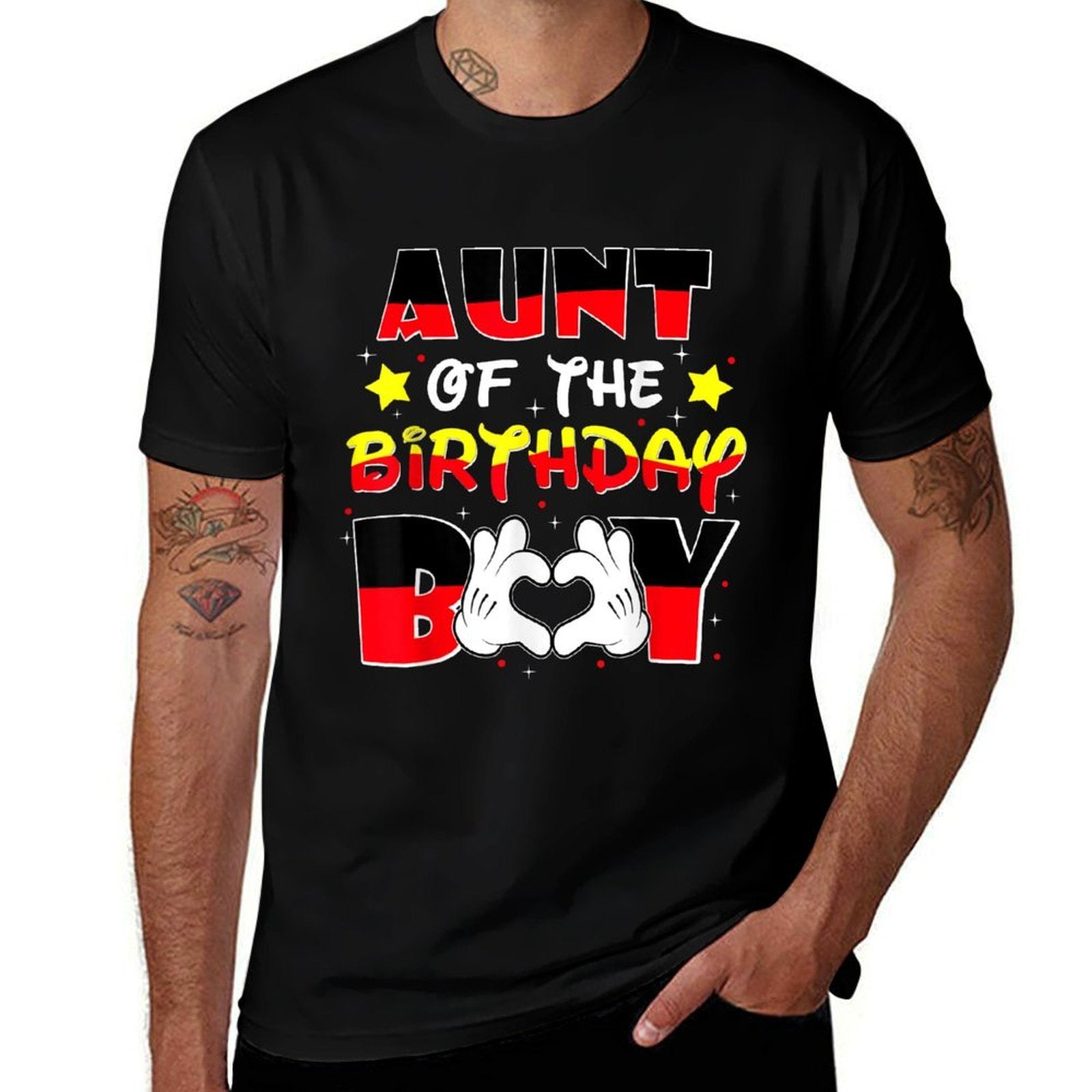 Aunt Of The Birthday Boy Matching Nephew Family Bday  Heathered Texture T-Shirt