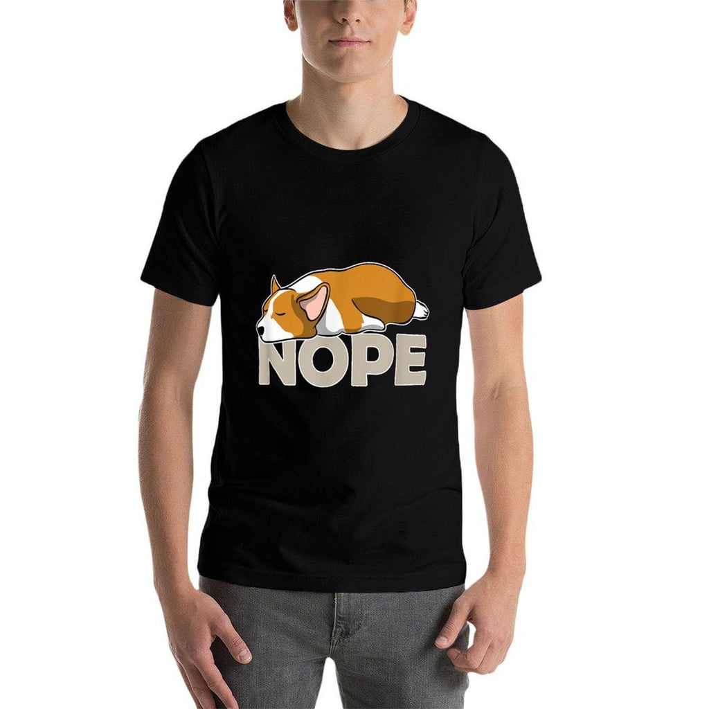 Nope Lazy Corgi  Slim-fit Cut T-Shirt