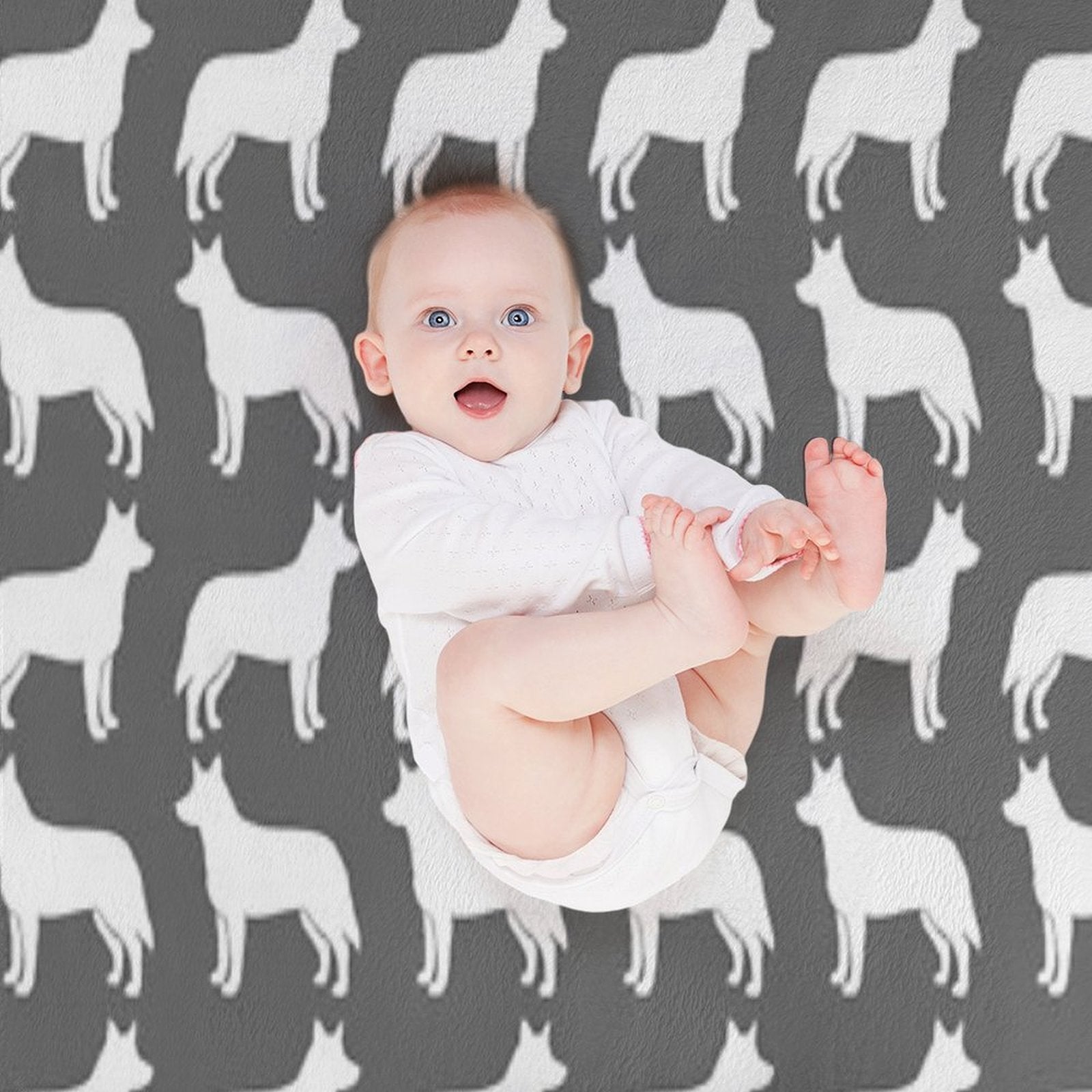 Australian Cattle Dog Silhouette(s) Gift-ready Throw Blanket