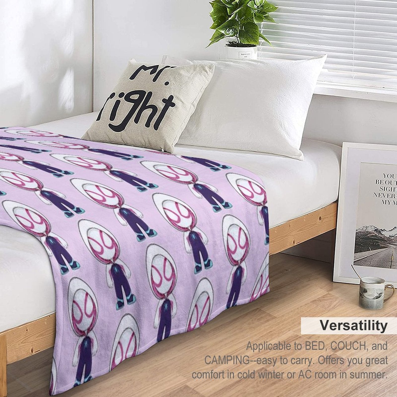 Cute Spider Ghost, Baby Spidey Girl, Grl Pwr, Cartoon Ghost Spider Gift-ready Throw Blanket