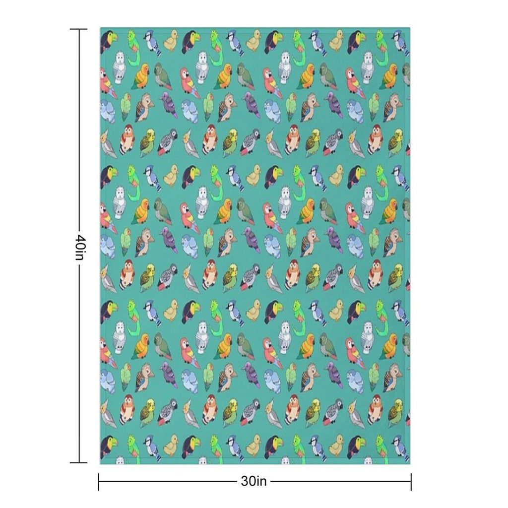 Tiny Birds!! Travel-friendly Throw Blanket