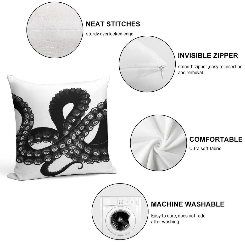 Get Kraken Soft Ultra-Soft Texture Throw Pillow