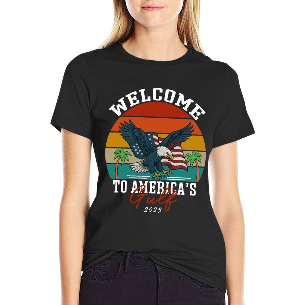 Retro Vintage Welcome To America's Gulf Est 2025  High-quality Stitching T-Shirt