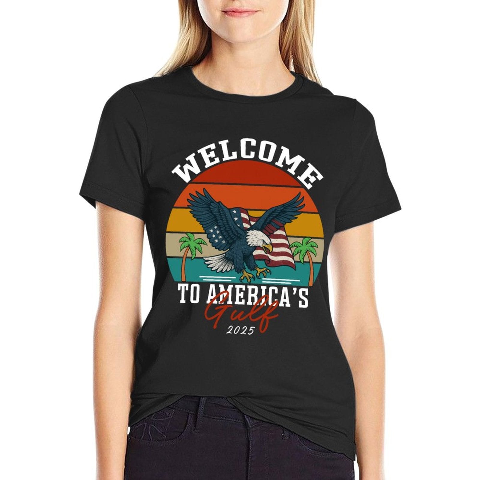Retro Vintage Welcome To America's Gulf Est 2025  High-quality Stitching T-Shirt