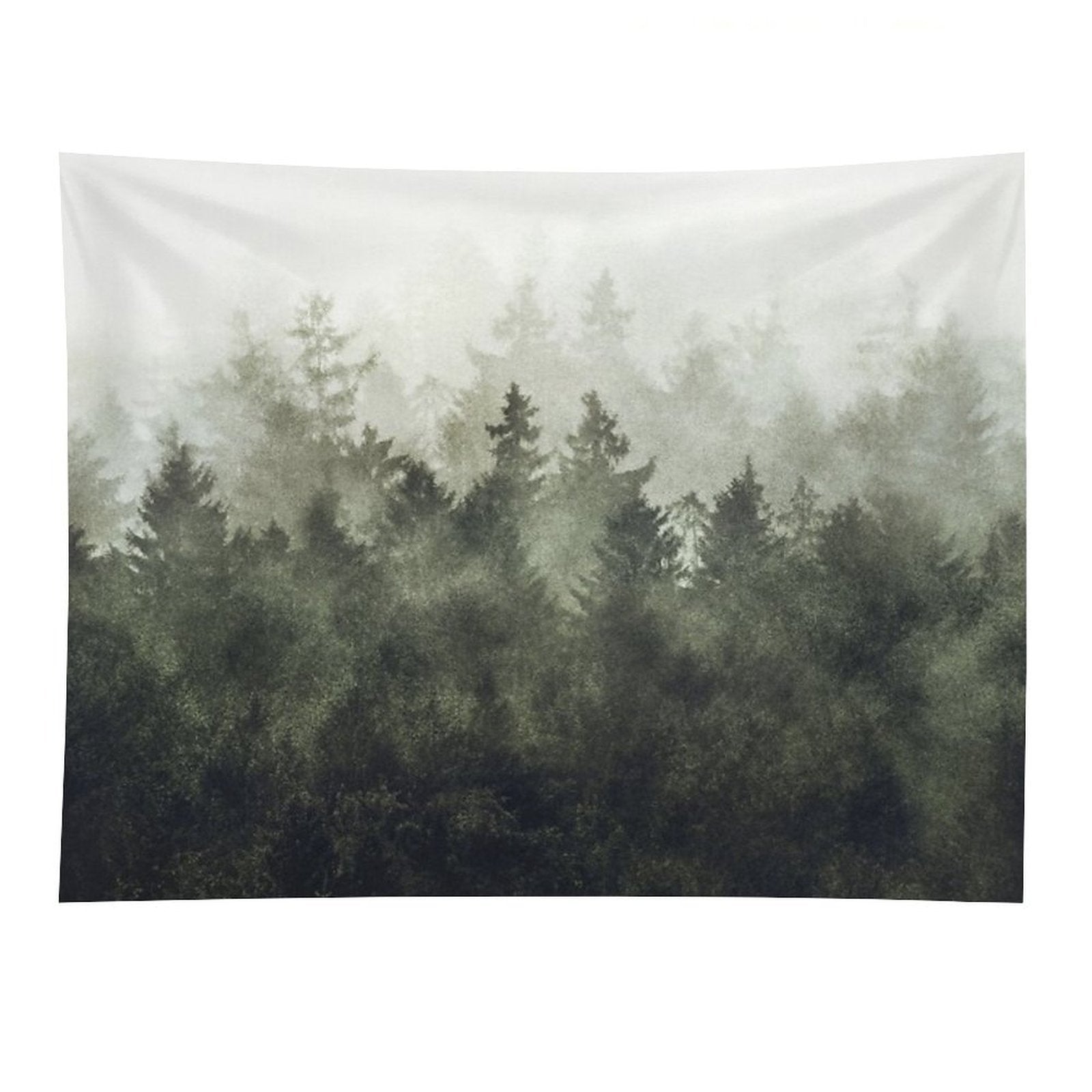 The Heart Of My Heart  Green Mountain Romantasy Moody Wilderness Dream Forest With Cascadia Trees Covered In Magic Fog Tapestry