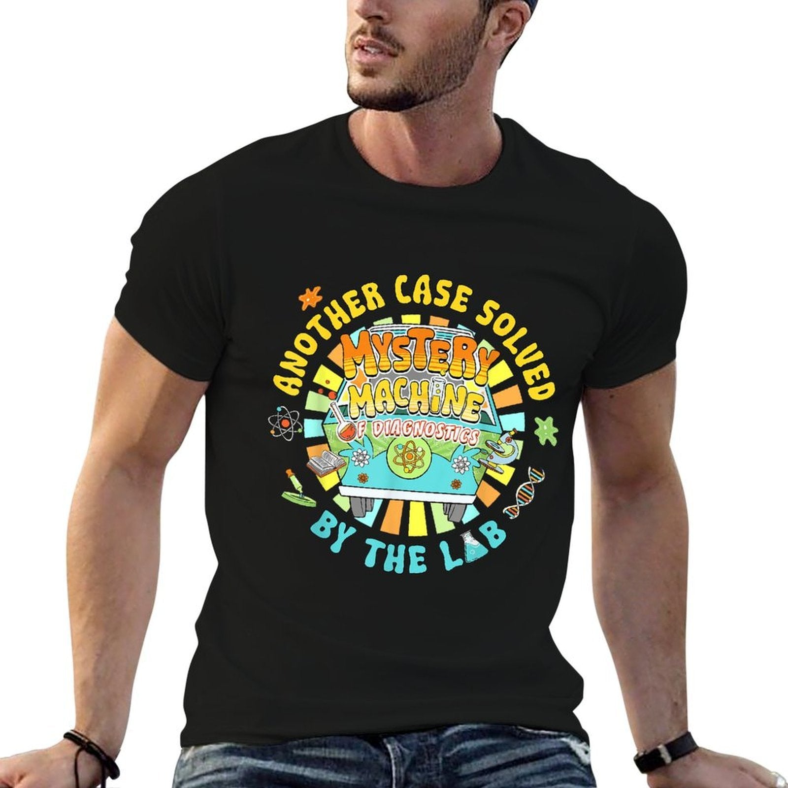 Mystery Funny Machine of Diagnostics Medical Lab Week Tech  Trendy Pattern T-Shirt